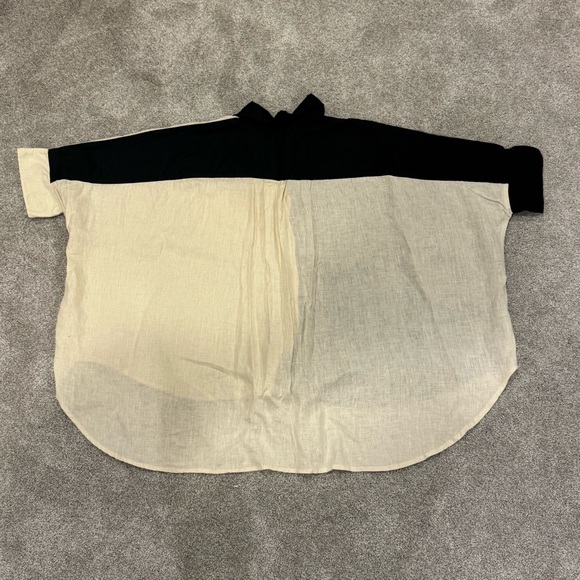 Myrah Penaloza Yin Yang 100% Linen Suka Button Down Top Size XL Like New. - Picture 4 of 12